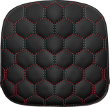 SADDLEMEN Sissy Bar Pad - Honeycomb - Red Stitching 040749RED