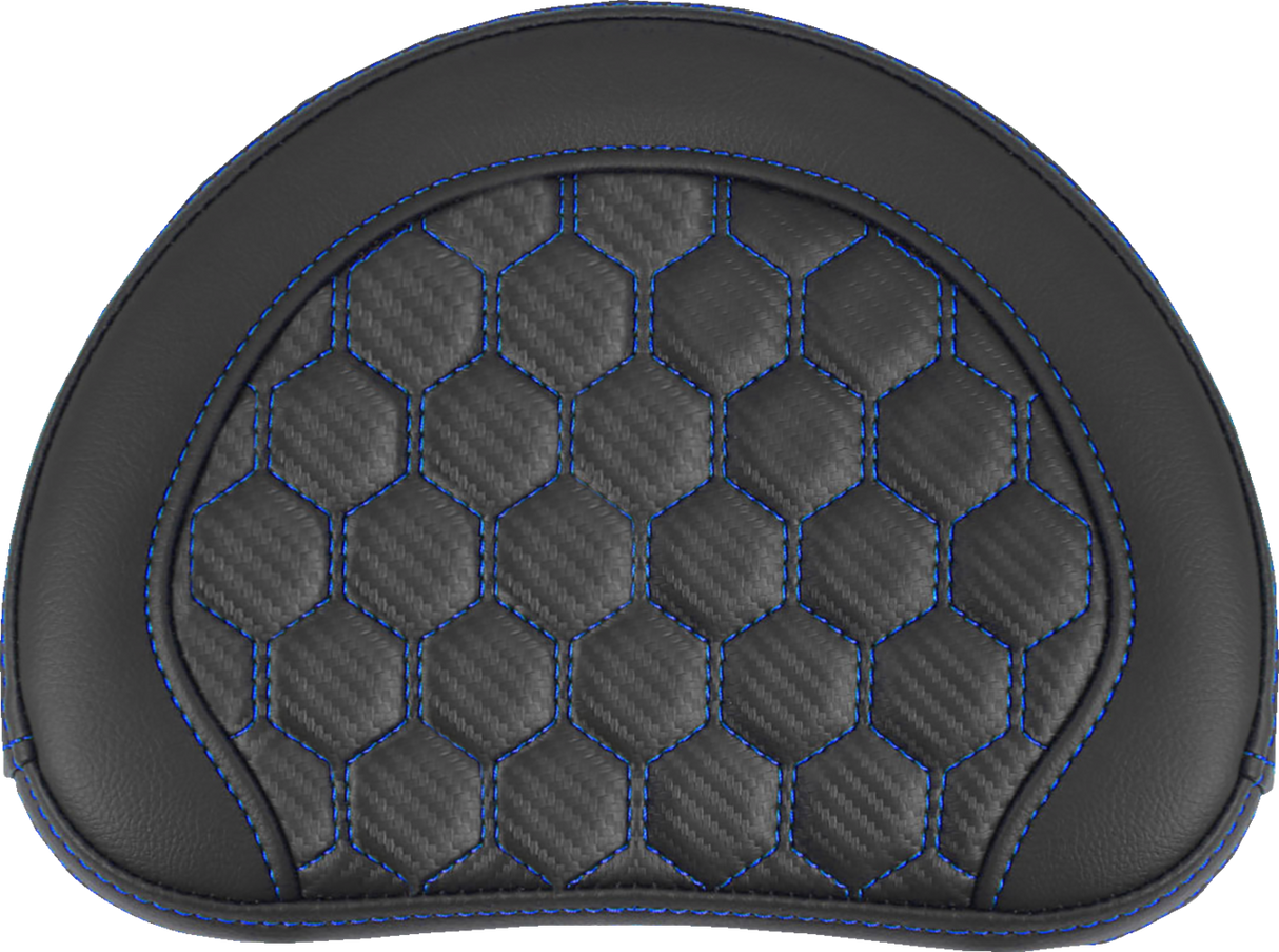 SADDLEMEN RoadSofa* Sissy Bar Pad - Honeycomb - Blue Stitching 051349BLU