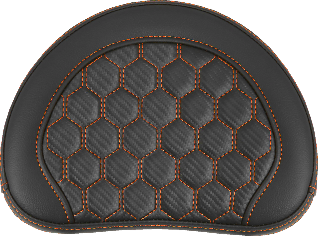 SADDLEMEN RoadSofa* Sissy Bar Pad - Honeycomb - Orange Stitching 051349ORA