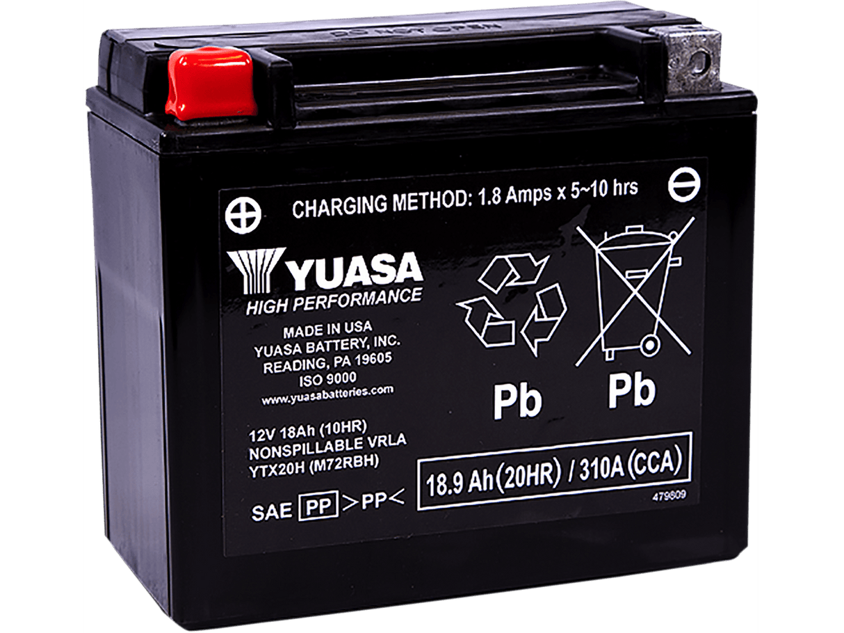 YUASA AGM Battery - YTX20H YUAM72RBH - Moto Shop Service