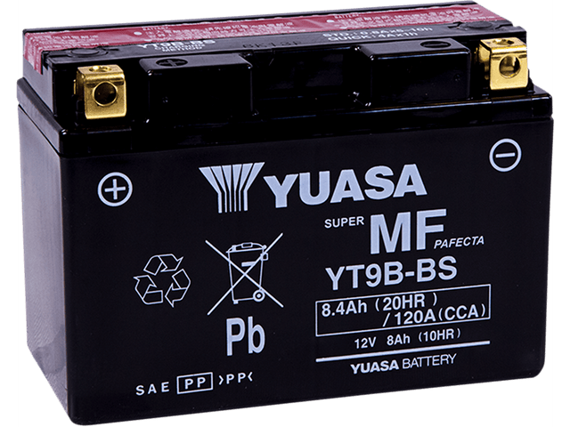 YUASA AGM Battery - YT9B-BS - .40 L YUAM629B4 - Moto Shop Service