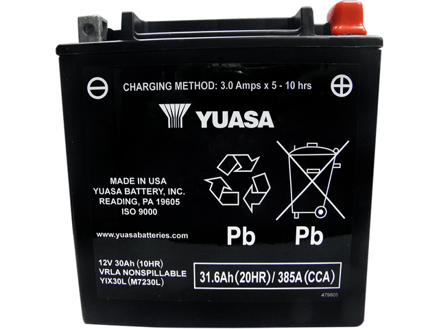 YUASA AGM Battery - YIX30L-BS-PW YUAM6230XPW - Moto Shop Service