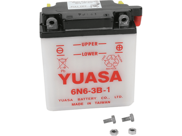 YUASA Battery - Y6N6-3B-1 YUAM2663B - Moto Shop Service