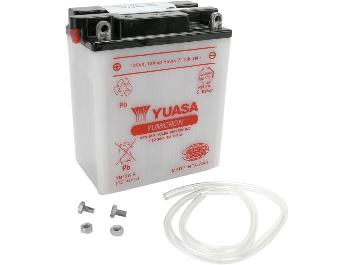 YUASA Battery - YB12A-A YUAM2212Y - Moto Shop Service