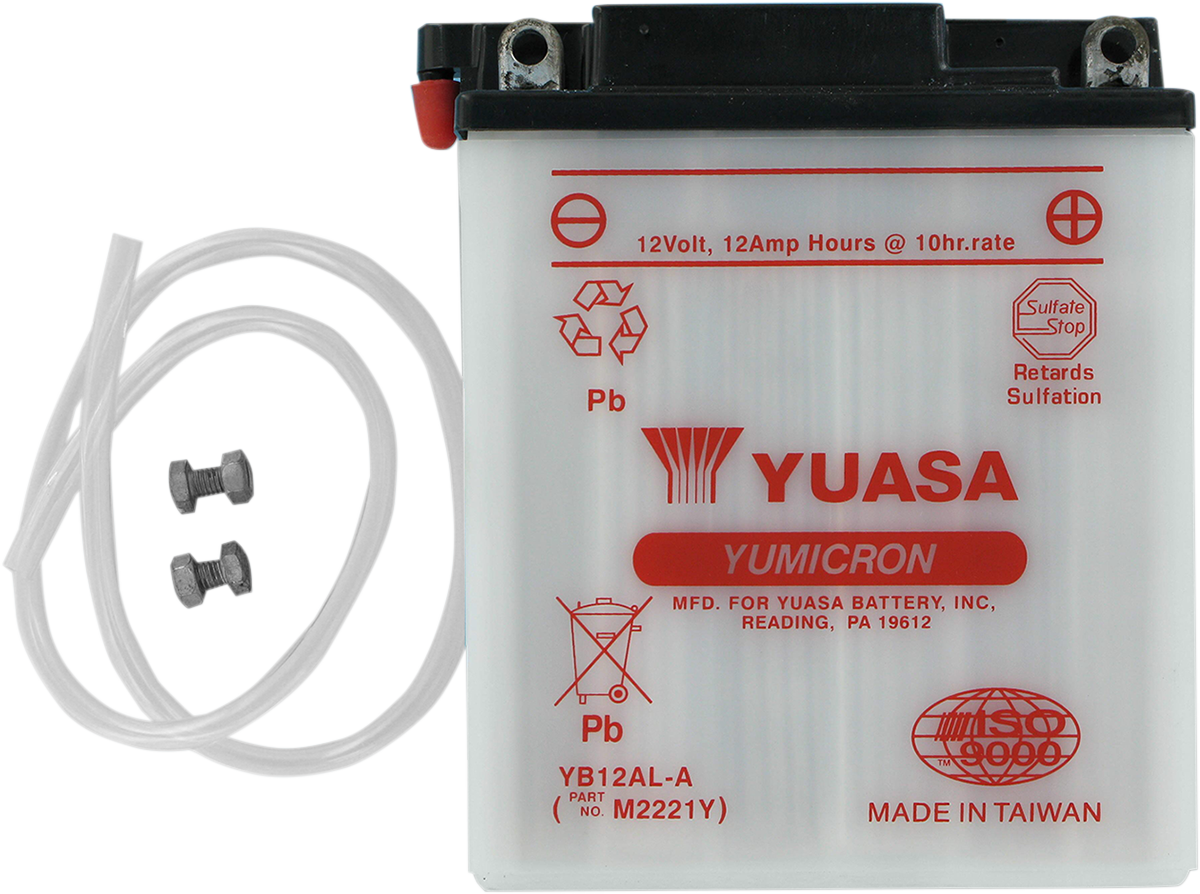 YUASA Battery - YB12AL-A YUAM2221Y - Moto Shop Service