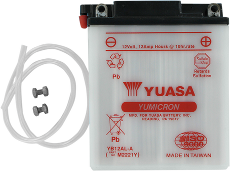 YUASA Battery - YB12AL-A YUAM2221Y - Moto Shop Service