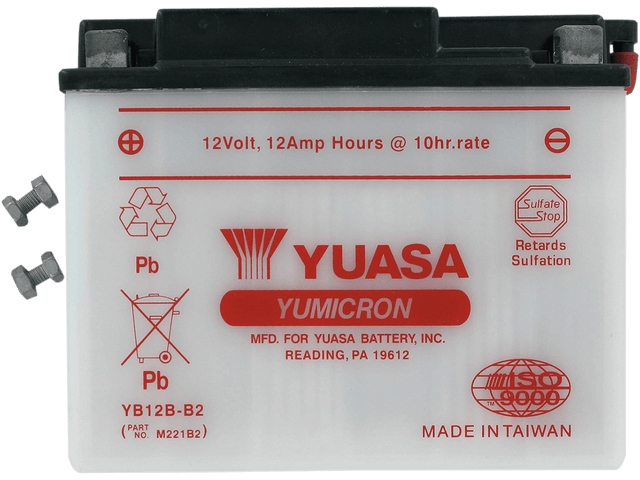 YUASA Battery - YB12B-B2 YUAM221B2 - Moto Shop Service