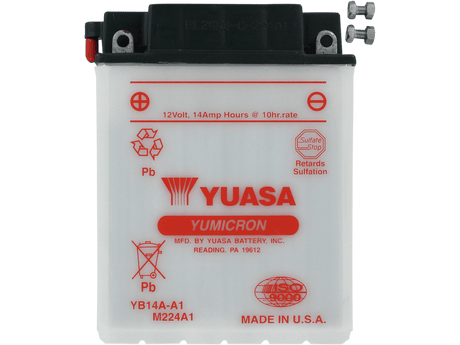 YUASA Battery - YB14A-A1 YUAM224A1IND - Moto Shop Service