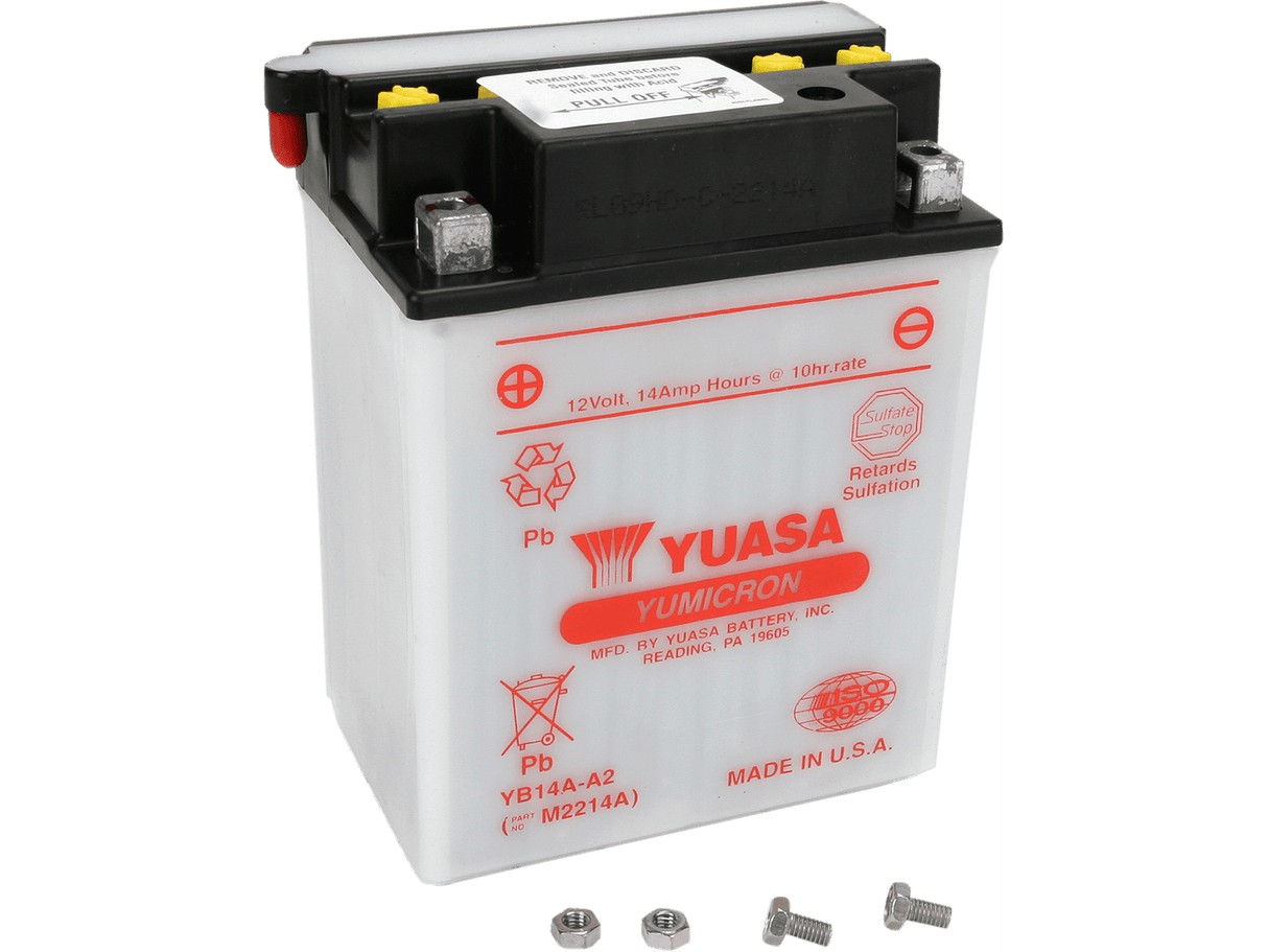 YUASA Battery - YB14A-A2 YUAM2214AIND - Moto Shop Service