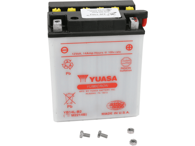 YUASA Battery - YB14L-B2 YUAM2214BIND - Moto Shop Service