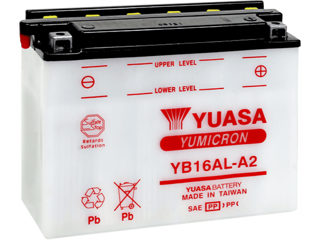 YUASA Battery - YB16AL-A2 YUAM22162 - Moto Shop Service