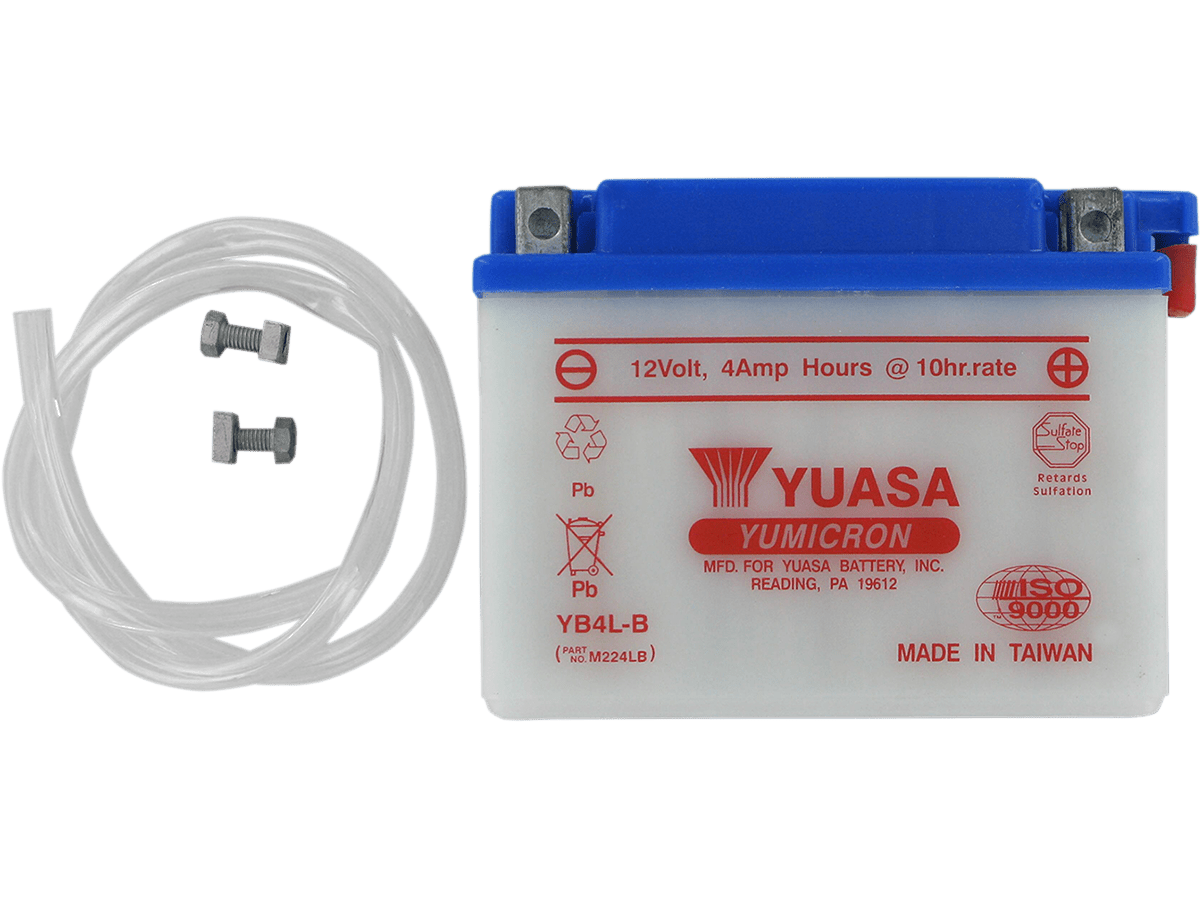 YUASA Battery - YB4L-B YUAM224LB - Moto Shop Service