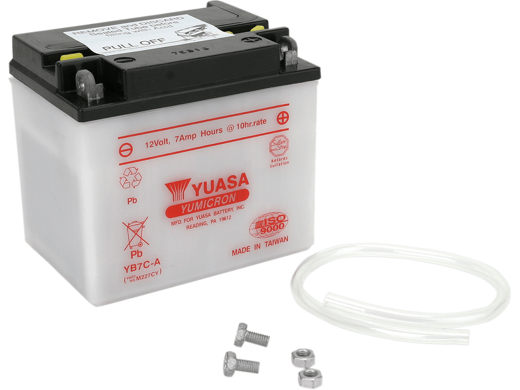 YUASA Battery - YB7C-A YUAM227CY - Moto Shop Service