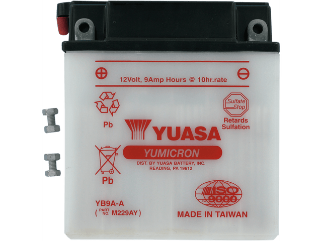 YUASA Battery - YB9A-A YUAM229AY - Moto Shop Service