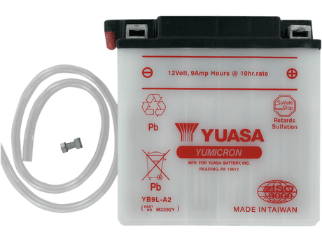 YUASA Battery - YB9L-A2 YUAM2292Y - Moto Shop Service