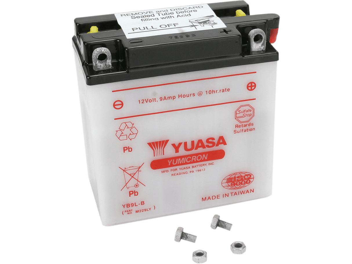 YUASA Battery - YB9L-B YUAM229LY - Moto Shop Service