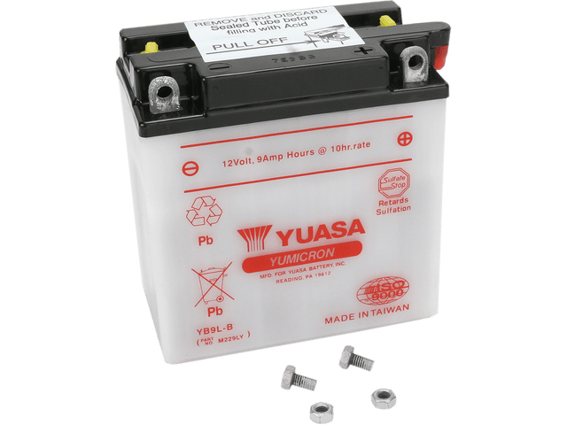 YUASA Battery - YB9L-B YUAM229LY - Moto Shop Service