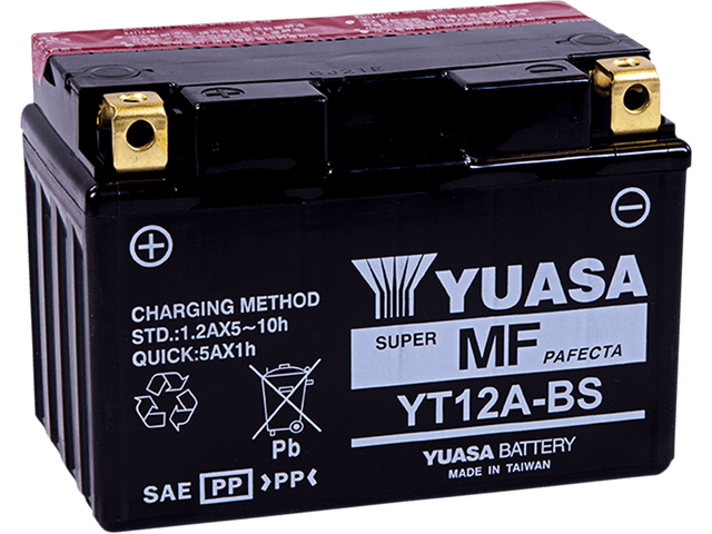 YUASA AGM Battery - YT12A-BS - .49 L YUAM32ABS - Moto Shop Service