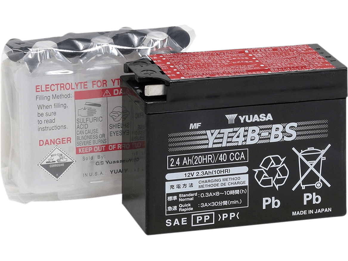 YUASA AGM Battery - YT4B-BS - .12 L YUAM62T4B - Moto Shop Service