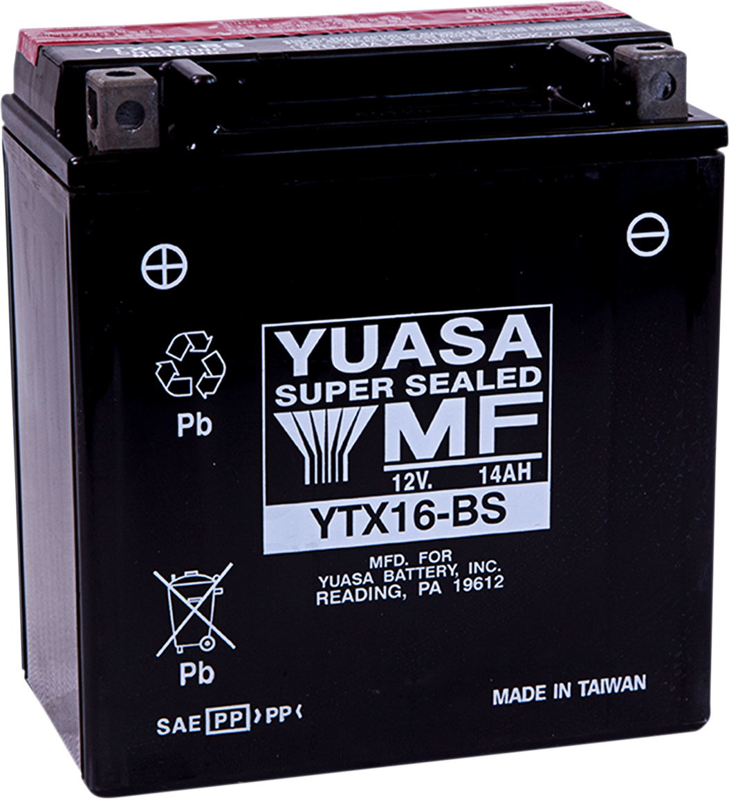 YUASA AGM Battery - YTX16-BS - .78 L YUAM32X6S - Moto Shop Service