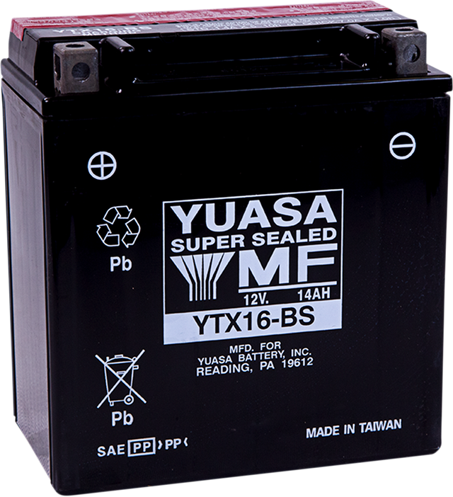 YUASA AGM Battery - YTX16-BS - .78 L YUAM32X6S - Moto Shop Service