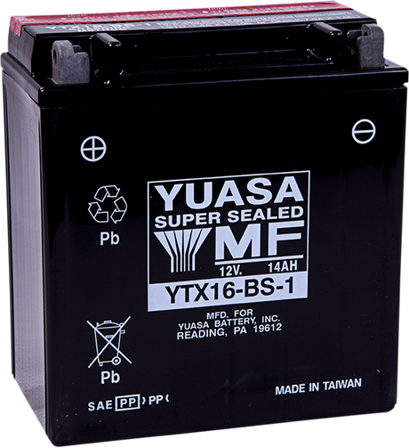 YUASA AGM Battery - YTX16-BS - .78 L YUAM32X61 - Moto Shop Service