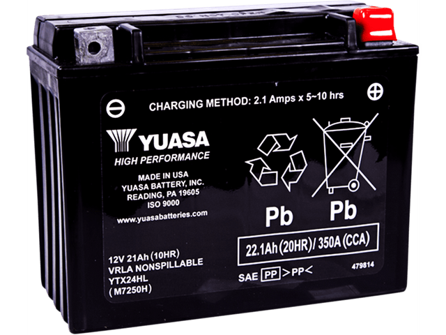 YUASA AGM Battery - YTX24HL YUAM7250H - Moto Shop Service