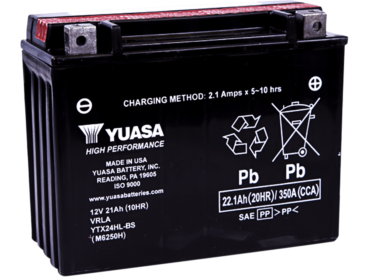 YUASA AGM Battery - YTX24HL-BS 1.08 LTR YUAM6250H - Moto Shop Service