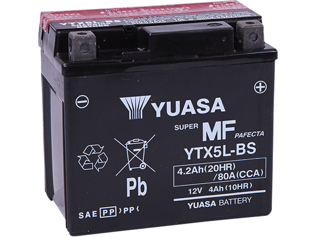 YUASA AGM Battery - YTX5L-BS - .24 L YUAM32X5B - Moto Shop Service