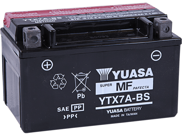 YUASA AGM Battery - YTX7A-BS - .33 L YUAM32X7A - Moto Shop Service