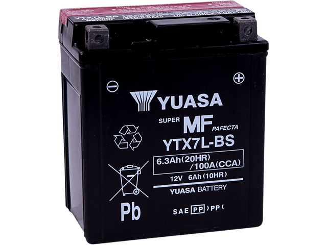 YUASA AGM Battery - YTX7L-BS - .33 L YUAM327BS - Moto Shop Service