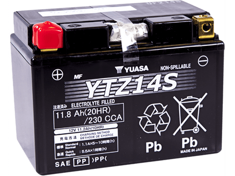 YUASA AGM Battery - YTZ14S YUAM72Z14 - Moto Shop Service