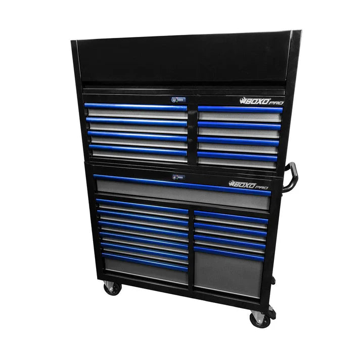 Pro Series | 45" 19-Drawer Rolling Toolbox | Black and Red