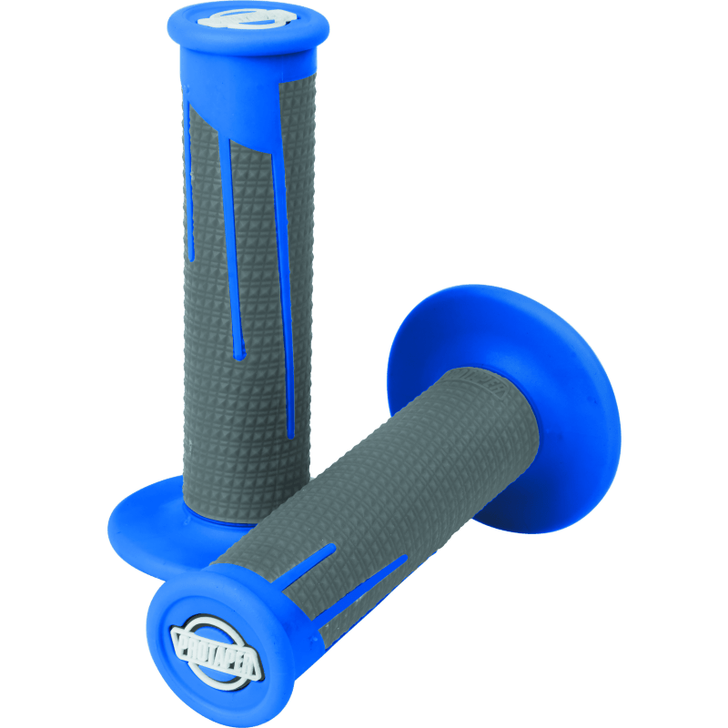 Full Diamond Clamp-On Grips - Blue/Dark Gray