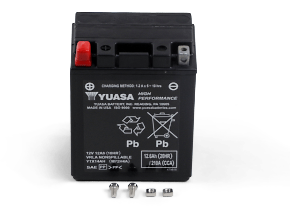 YUASA AGM Battery - YTX14AH YUAM72H4A - Moto Shop Service