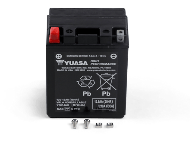 YUASA AGM Battery - YTX14AH YUAM72H4A - Moto Shop Service