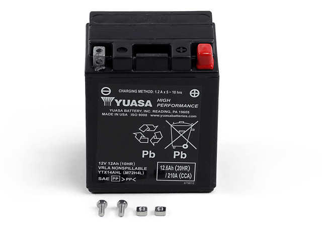 YUASA AGM Battery - YTX14AHL YUAM72H4L - Moto Shop Service