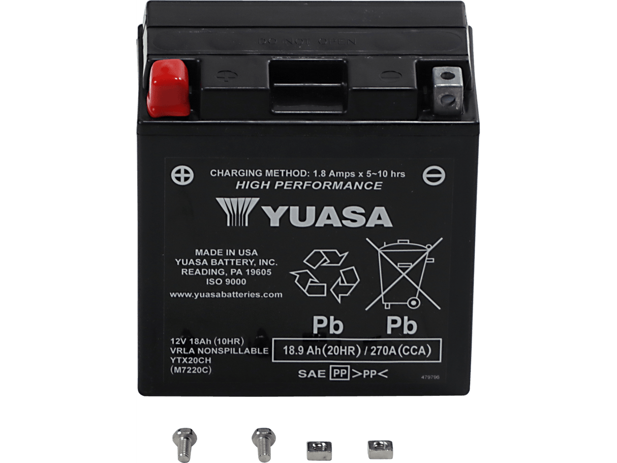 YUASA Battery - FA - YTX20CH YUAM7220C - Moto Shop Service