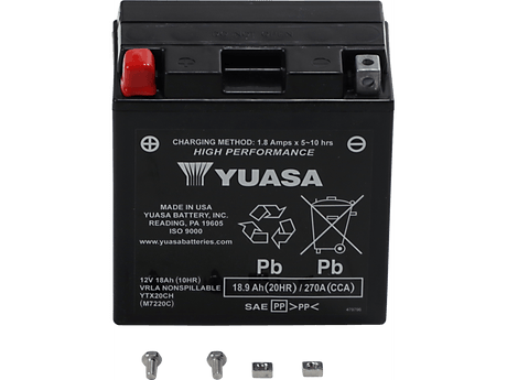 YUASA Battery - FA - YTX20CH YUAM7220C - Moto Shop Service