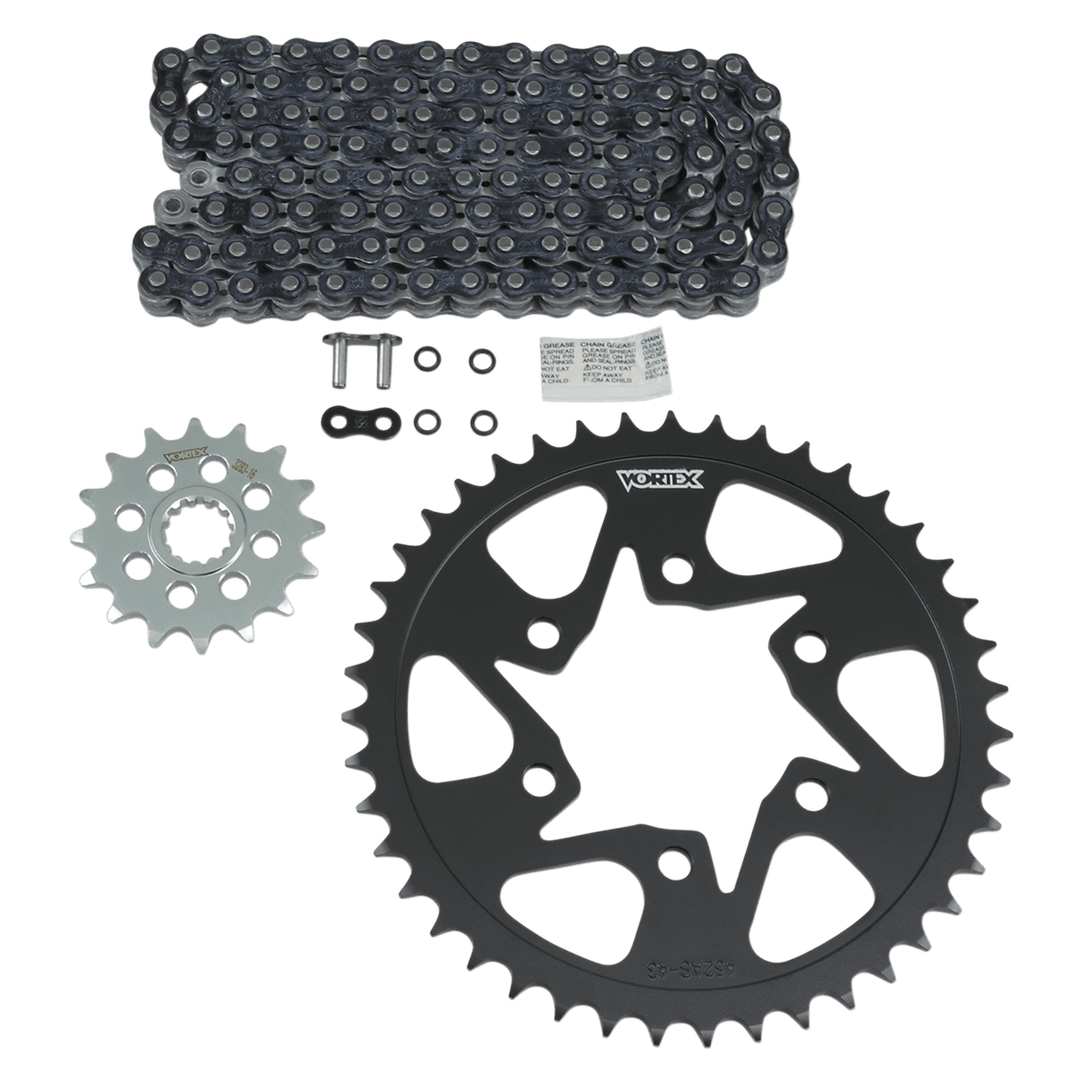 VORTEX Chain Kit - Black - Kawasaki - ZX-6R CK6387 - Moto Shop Service