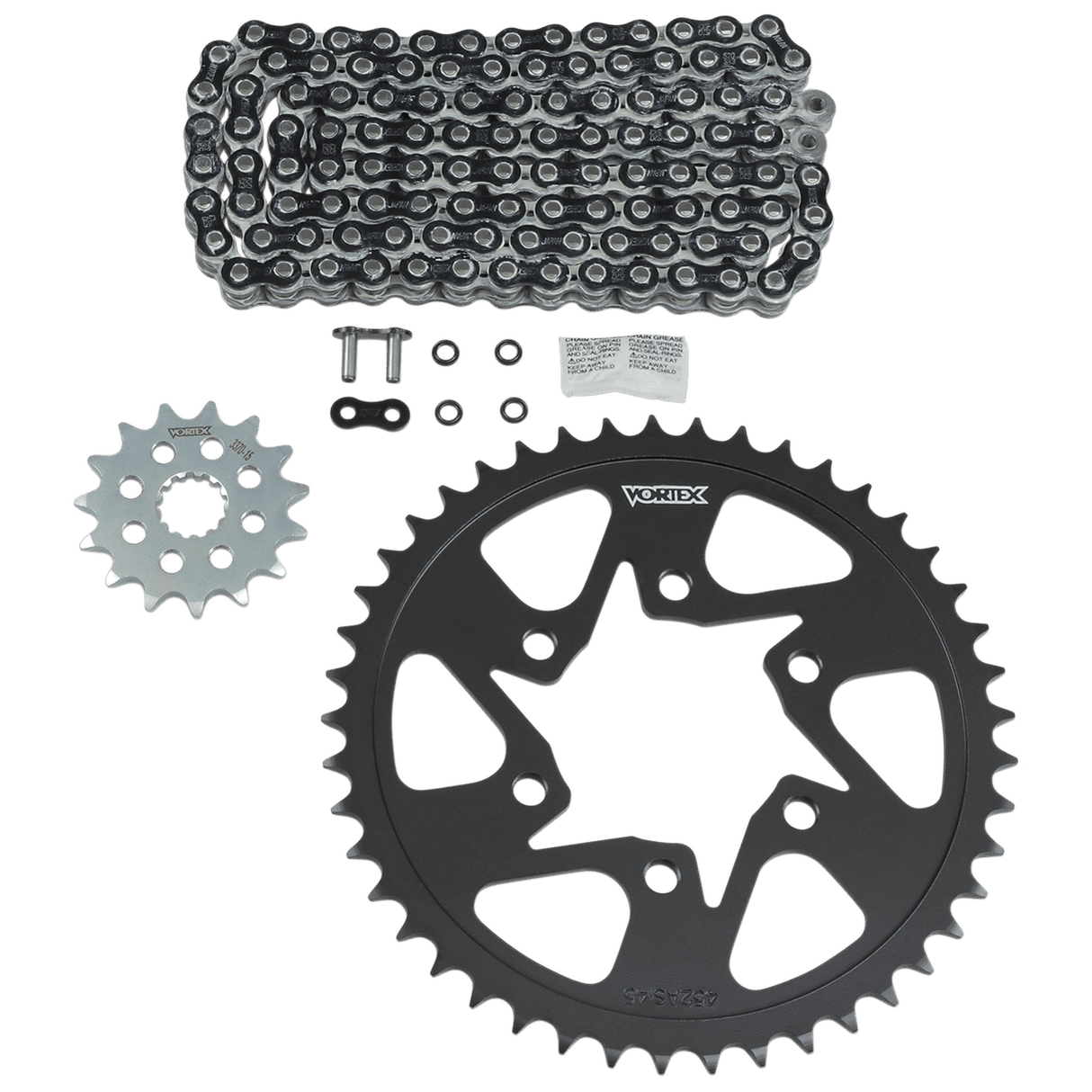 VORTEX Chain Kit - Black - Kawasaki - Versys 650 LT CK6400 - Moto Shop Service