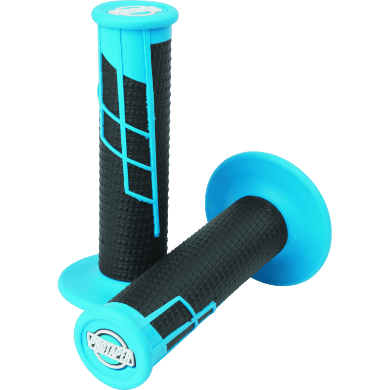 Clamp-On 1/2 Waffle Grip - Neon Blue/Black