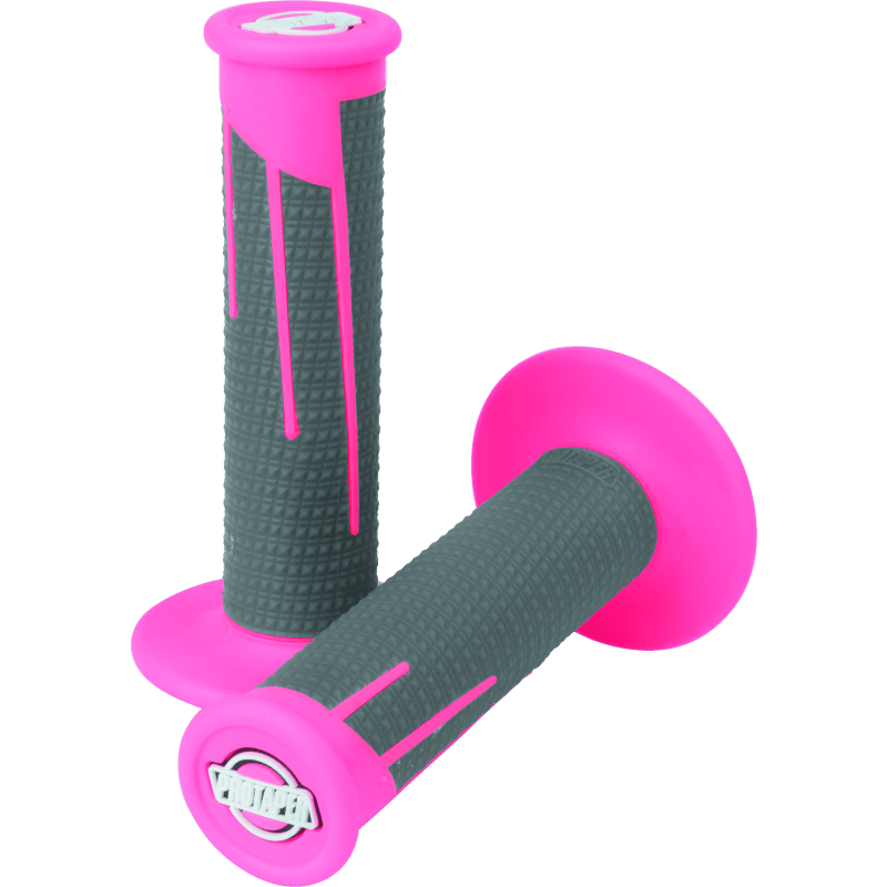 Full Diamond Clamp-On Grips - Neon Pink/Dark Gray