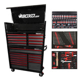 Pro Series | 45" 19-Drawer Rolling Toolbox | Black and Red