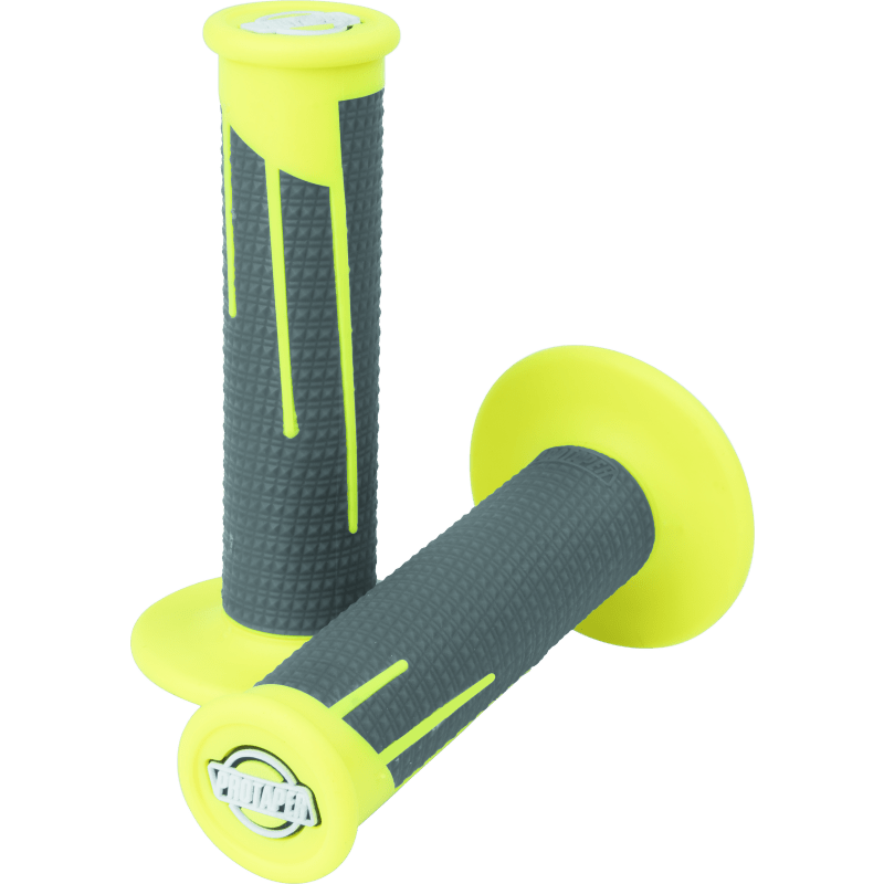 Full Diamond Clamp-On Grips - Neon Yellow/Dark Gray