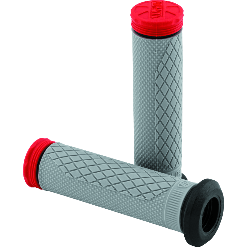 Tri Density Full Diamond ATV Grips - Red